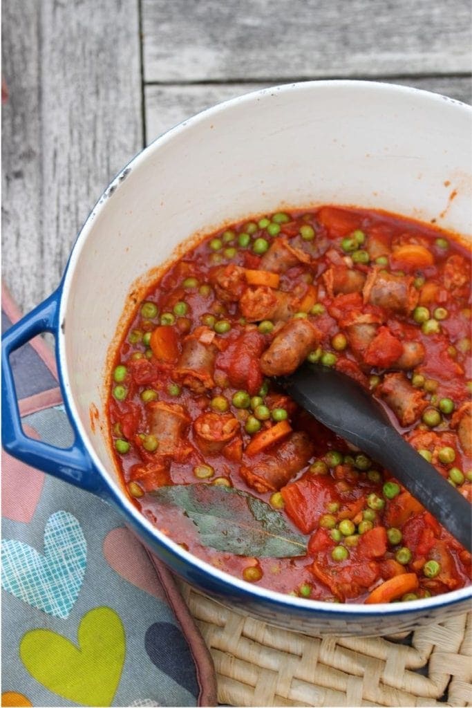 Sausage recipe for kids. The perfect simple sausage casserole or sausage stew.