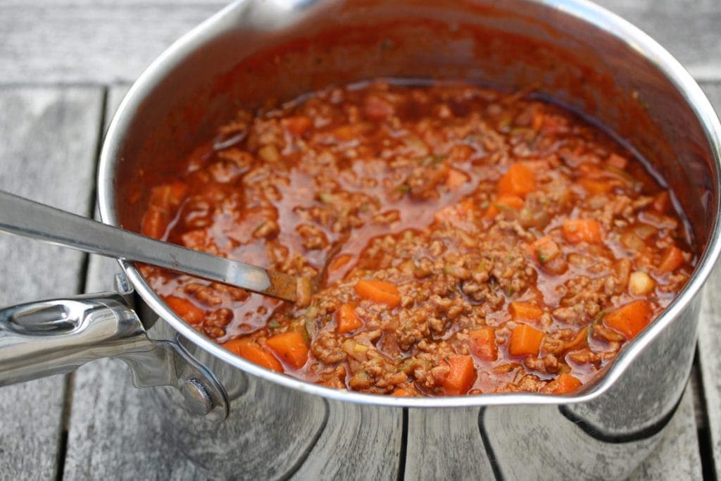 Bolognese sauce ready to serve. #glutenfree #naturallyglutenfreefood #Italianfood 