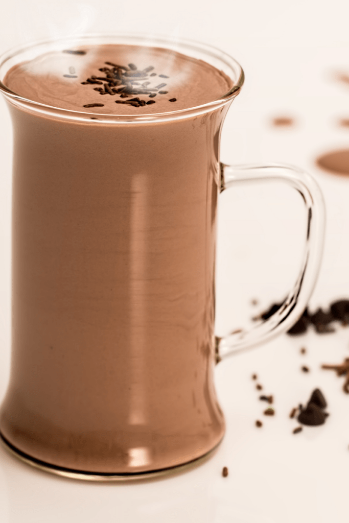 Hot chocolate made with dairy free milk can be a source of calcium without dairy