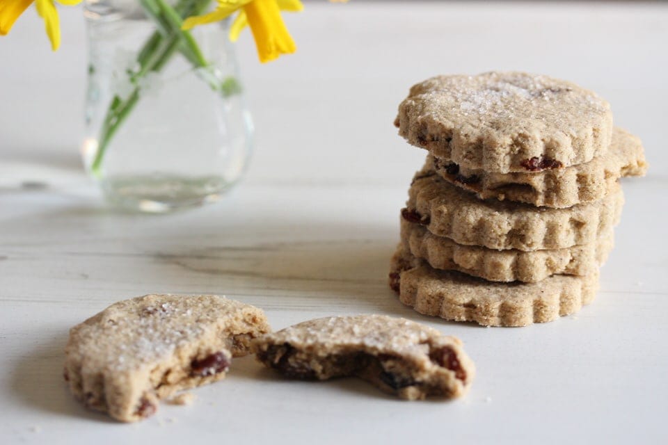 Gluten free fruit biscuits in a stack #glutenfree #easterbiscuits