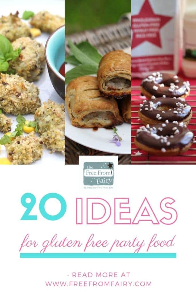 Gluten free party food ideas; gluten free kids party food. My selection of top ideas for gluten free parties including options for dairy free party food too. #glutenfreepartyfood #glutenfreesnacks #dairyfreepartyfood #glutenfreekidspartyfood #coeliacpartyfood