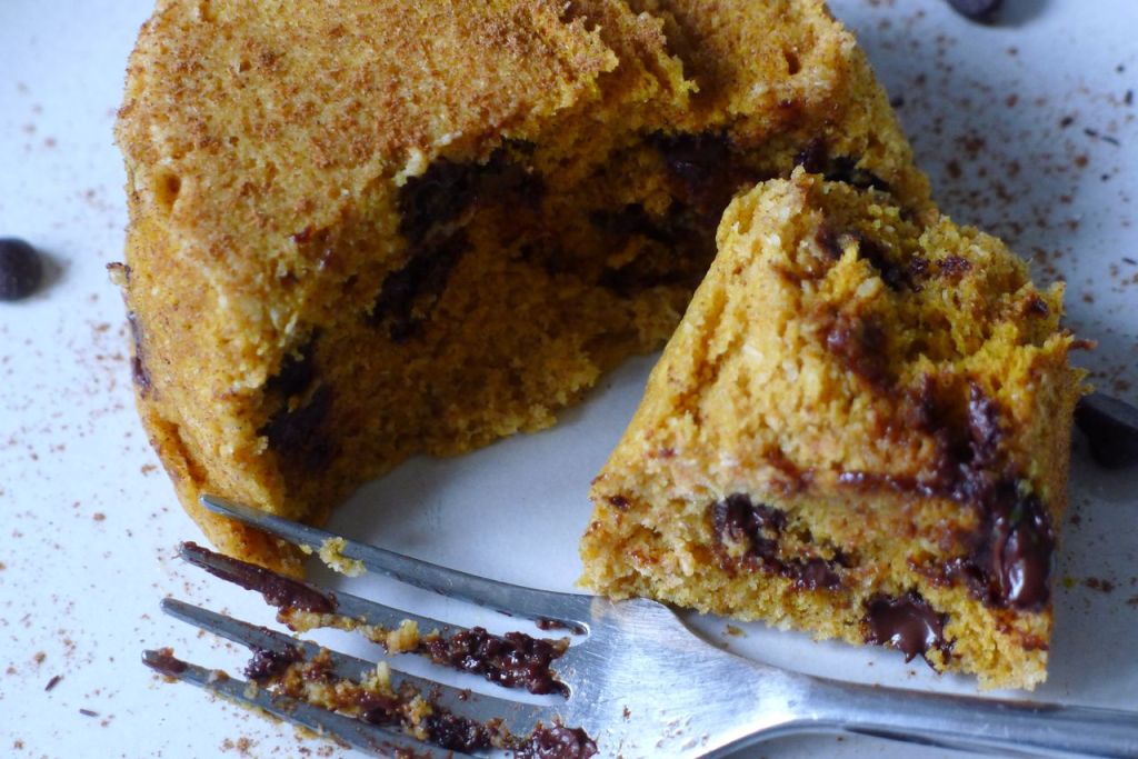 healthy chocolate chip cake cut open