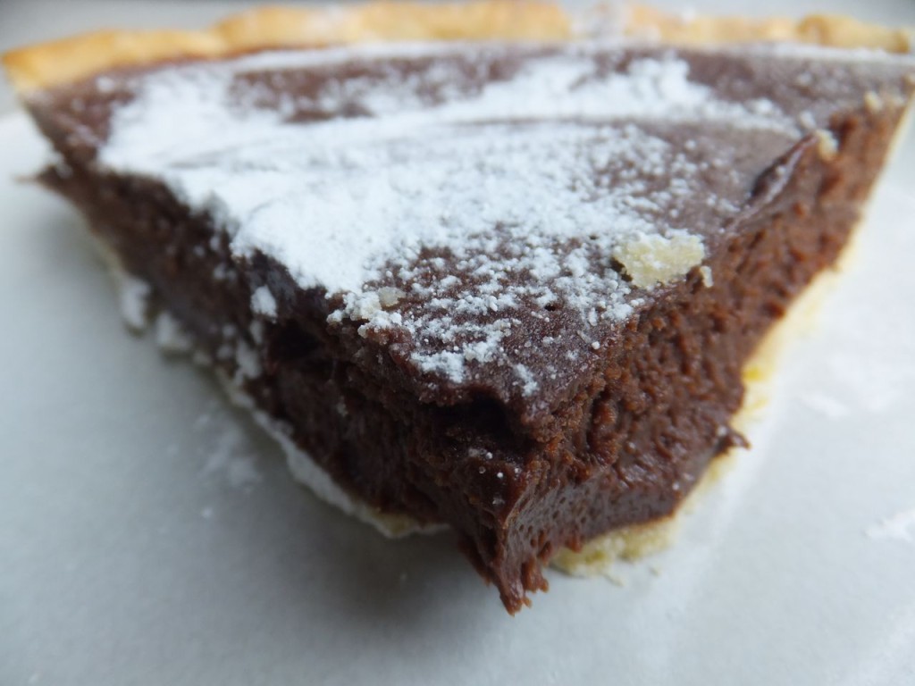 Chocolate tart using butter alternatives in the shortcrust pastry