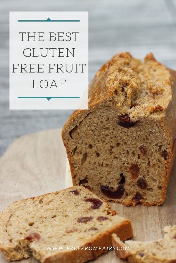 The best gluten free fruit loaf (bread) recipe you'll ever find. So easy to make, moist and lightly sweetened with unrefined sugar. #glutenfree #glutenfreefruitcake #glutenfreefruitloaf #glutenfreebread #kefir #milkkefir #sourdough #glutenfreesourdough #easysourdough #freefromfairy