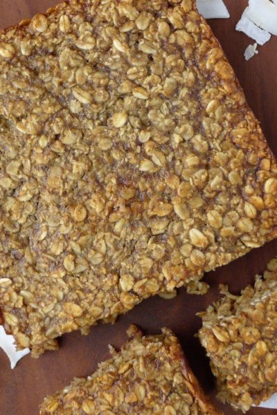 Healthy banana and date flapjacks