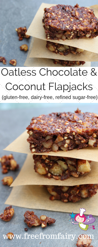 Oat free flapjacks; Chocolate & Coconut Flapjacks