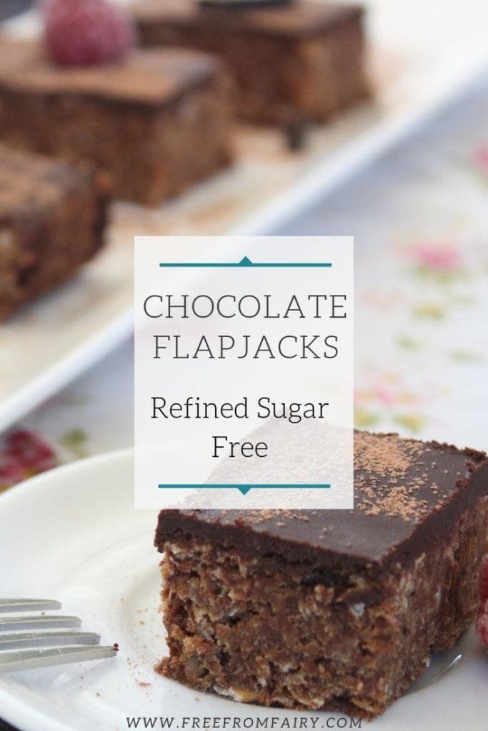 Chocolate flapjacks. A simple, delicious recipe that contains no refined sugar. #healthyflapjacks #chocolateflapjacks #veganflapjacks #glutenfreeflapjacks #chewyflapjacks