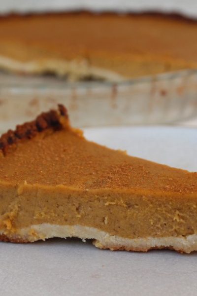 A grain free, refined sugar free, dairy free pumpkin pie