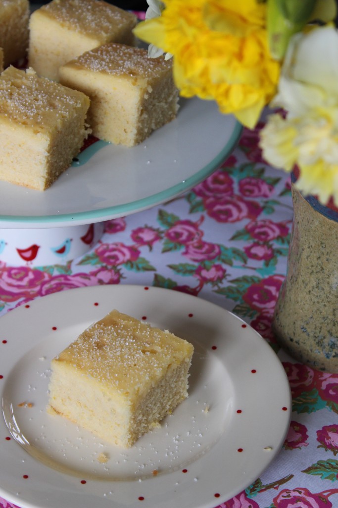 Gorgeous gluten free lemon drizzle cake