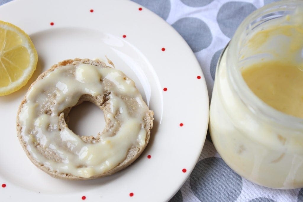 Healthy lemon curd on a bagel