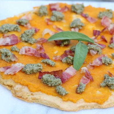 Pancetta, Squash & Sage Pesto Farinata Pizza