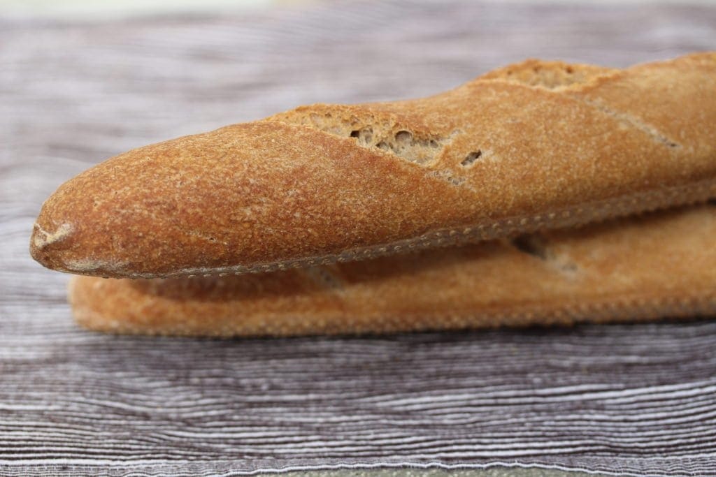 Homemade baguettes containing no hydroxypropyl methyl cellulose.