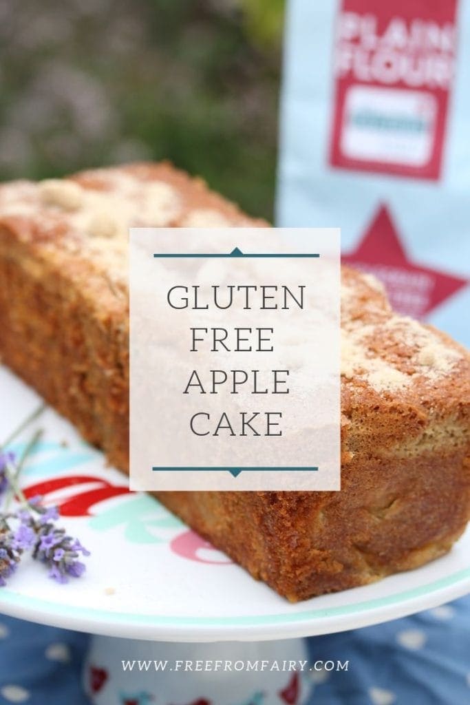 A delicious moist gluten free apple cake recipe. #glutenfreeapplecake #glutenfreecake #dairyfreecake #glutenfreedairyfreeapplecake #freefromfairy