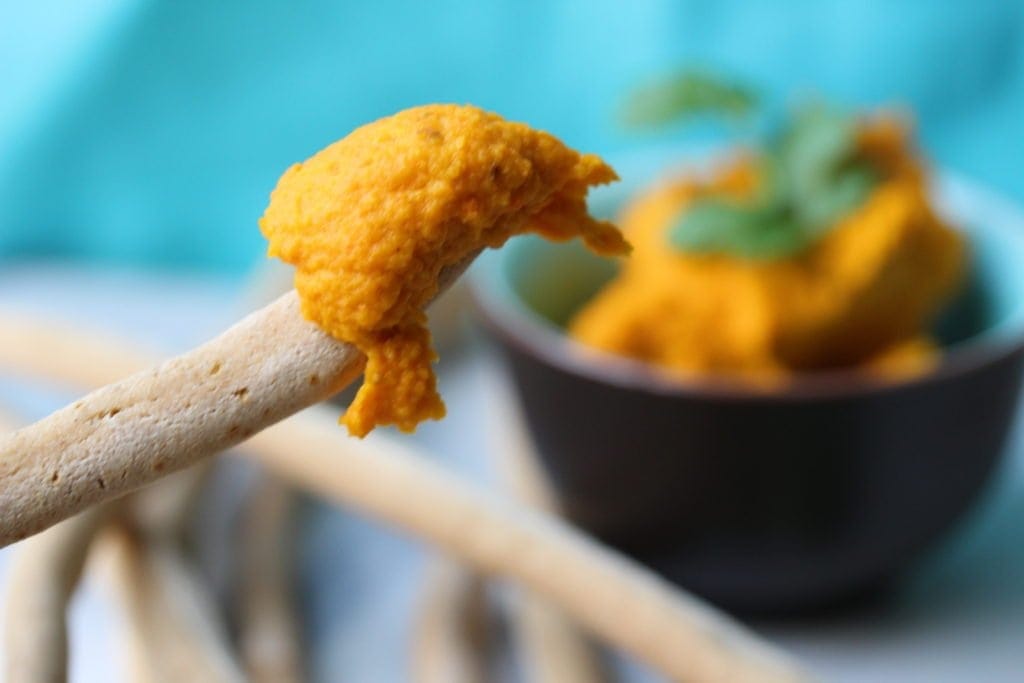 Carrot and cumin dip. Gluten-free, dairy-free, egg-free, nut-free, soya-free, low FODMAP