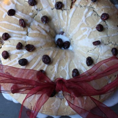Clementine & Cranberry Wreath Bread