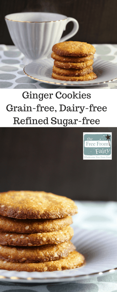 Simple fiery ginger cookies that are gluten free, dairy free, egg free, soyafree, refined sugar free, paleo and suitable for those on the GAPS or SCD diet.