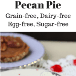 Perfect pecan pie without all the sugar and carbs. This low carb, grain-free version is made from date caramel with a crushed pecan base. Discover how good gluten-free, dairy-free, egg-free, refined sugar-free pecan pie can taste!