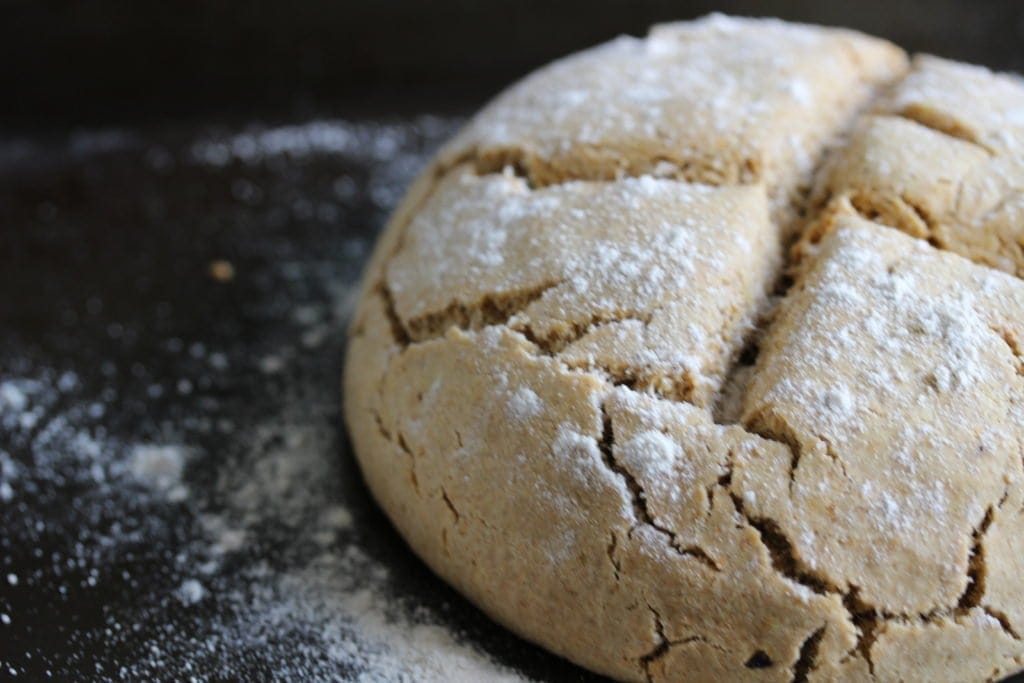 Super easy Moroccan spiced soda bread this is wholegrain whilst being gluten-free, dairy-free and egg-free. The recipe uses the Free From Fairy's wholegrain gluten-free flour blend available to buy via her website.