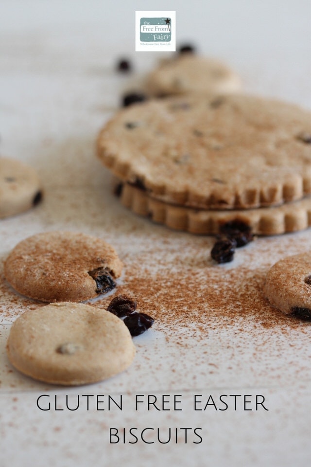 Gluten free Easter biscuits made with the Free From Fairy gluten free flour. #easter #easterrecipe #glutenfreeeaster #dairyfreeeaster #glutenfree #dairyfree #sugarfree #sugarfreeeaster