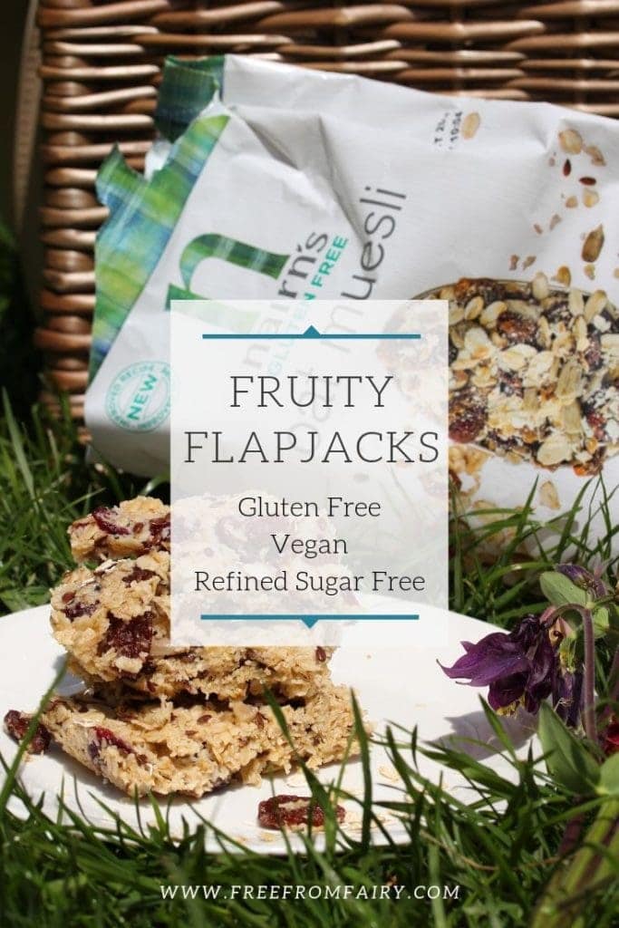 3 ingredient fruity flapjacks. A very simple recipe that is made in the microwave in just 3 minutes. #quickflapjack #glutenfreeflapjack #fruityflapjack #3ingredientflapjack