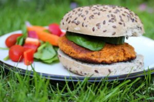 Simple recipe for veggie burgers free from gluten, dairy and soya.