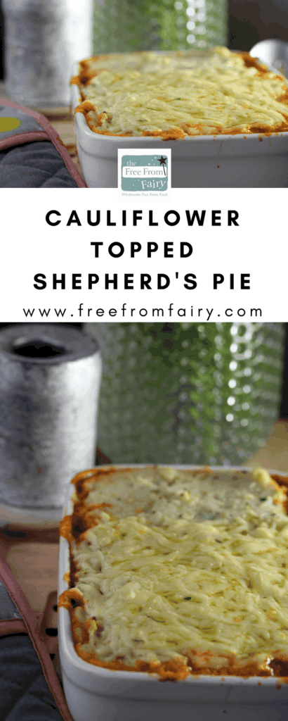 Low carb, gluten-free, dairy-free cauliflower topped shepherd's pie recipe. Comfort food without the stodge...