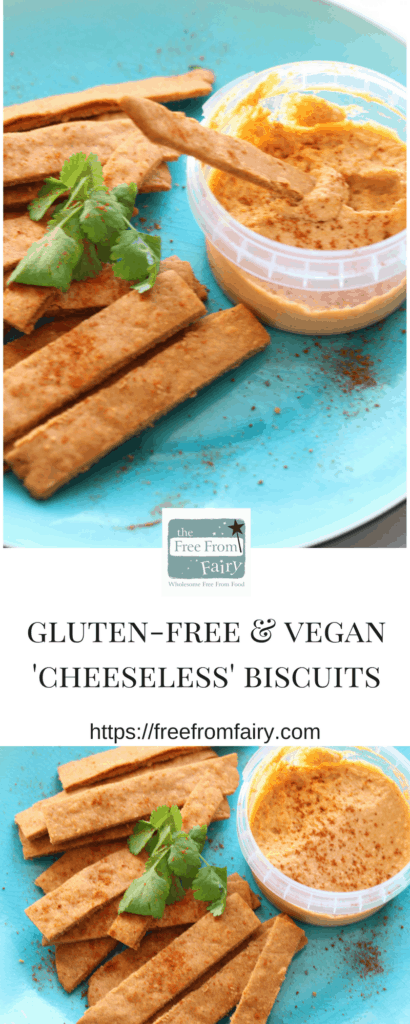 Simple vegan and gluten-free alternative to cheese straws or biscuits. Delicious with dips!