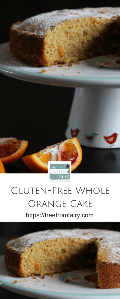 Simple to make all in one gluten-free whole orange and almond cake. Made with wholegrain gluten-free flour blend from the free from fairy.