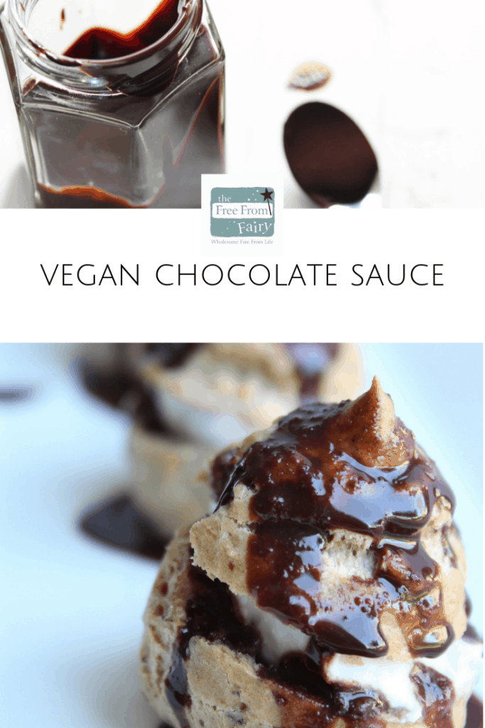 Vegan chocolate sauce. This simple sauce is made with just four ingredients and can be yours in around 5 minutes. #dairyfree #vegan #chocolatesauce #homemadechocolatesauce