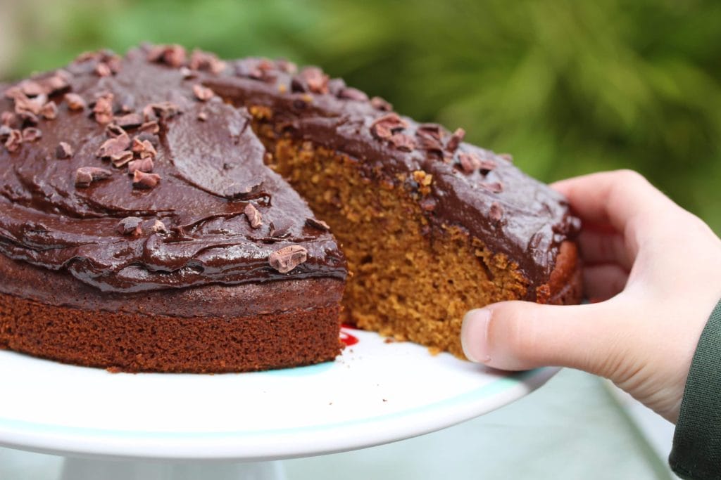 Gluten Free Coffee Cake with a chocolate icing. Dairy free. No margarine. Refined sugar free. #glutenfree #dairyfree #refinedsugarfree #coffeecake #glutenfreecake #freefromfairy