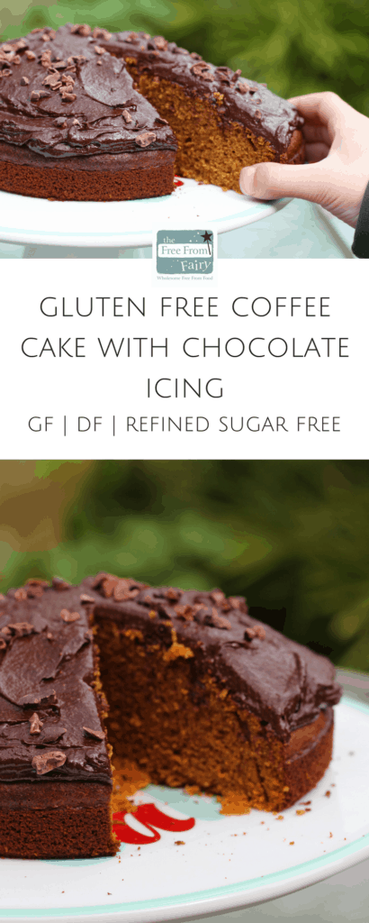 Gluten free coffee cake with chocolate icing. #freefromfairyflour #freefromfairy #glutenfree #dairyfree #refinedsugarfree