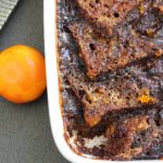 Gluten free bread and butter pudding. This one is made with Schar low fodmap bread and is lower in sugar too