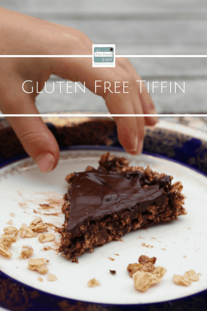 Simple gluten free tiffin recipe from @freefromfairy. It's #glutenfree. #chocolate #chocolaterecipe #glutenfreetiffin #tiffinrecipe #granola #naturespath 