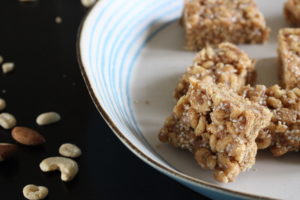 Vegan cereal bars made from Nature's Path O's. A recipe created by the Free From Fairy. #glutenfree #dairyfree #eggfree #vegan #snackbar #cerealbar #veganrecipe #glutenfreerecipe