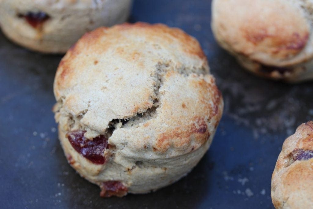 Gluten free cherry scones. A milk kefir recipe.