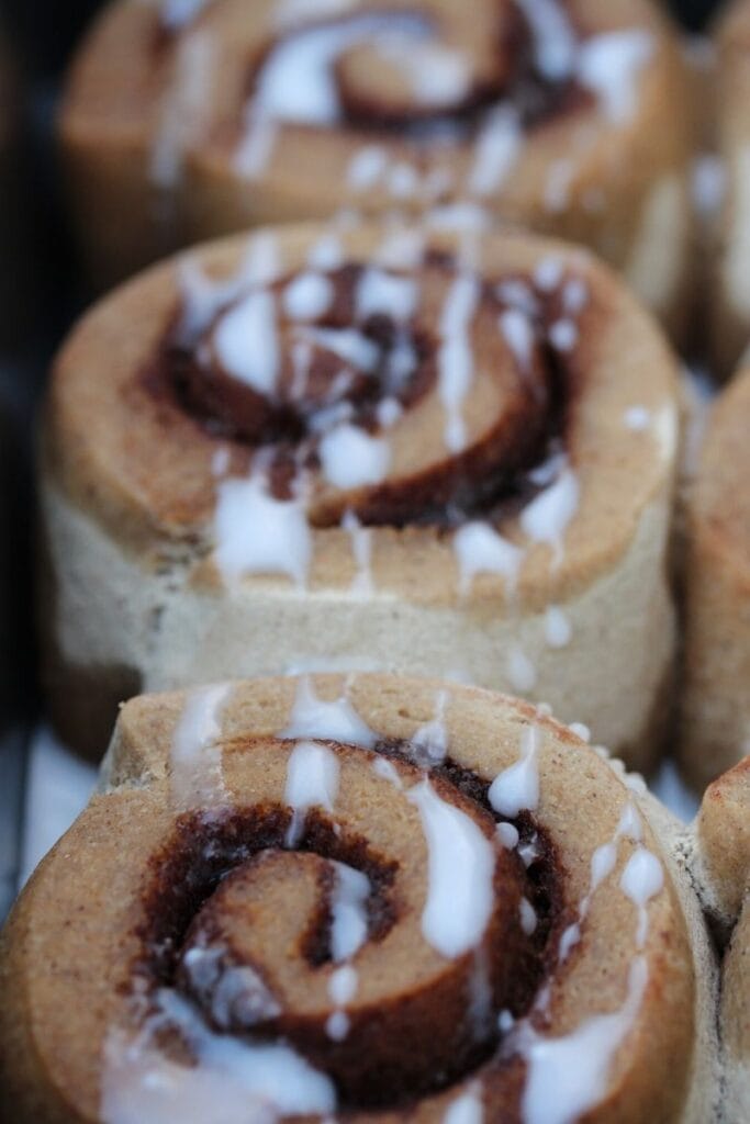 Vegan and gluten free cinnamon rolls.