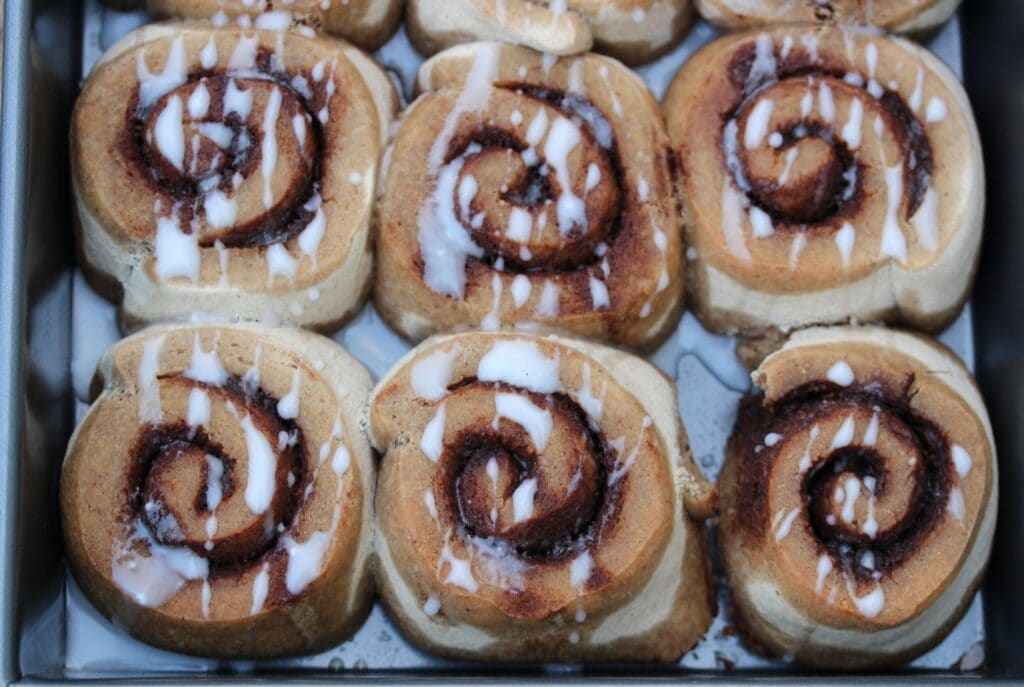 Sticky buns from the top view