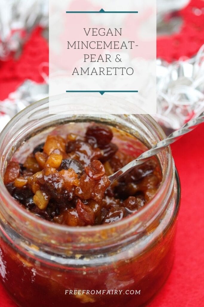 A simple homemade vegan mincemeat that is suitable for people on the gluten free diet or who have coeliac disease. #glutenfreechristmas #glutenfreemincemeat #veganmincemeat