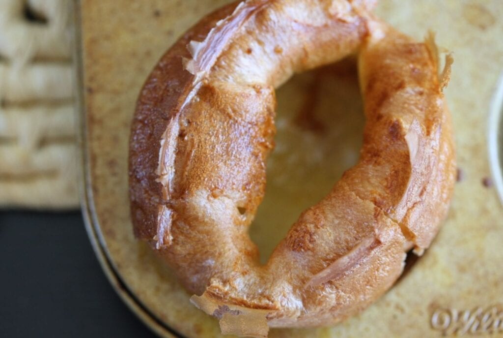 Gluten free Yorkshire pudding taken from the top