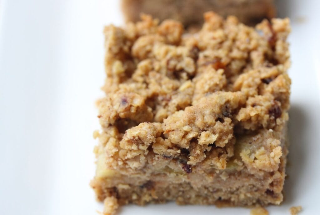 Honey flapjack with apple layer