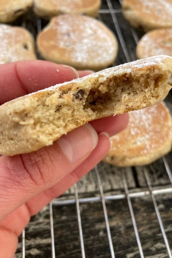 A close up of a Welsh cake