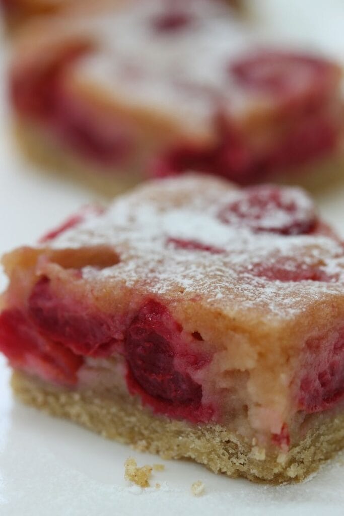 Close up photograph of gluten free cherry pie